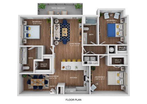 a 1 bedroom floor plan